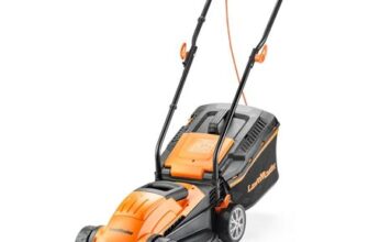 LawnMaster 1200W 32cm Electric Lawnmower with Rear Roller, Corded