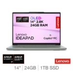 Lenovo IdeaPad Pro 5 Copilot PC, AMD Ryzen AI 7 350, 24GB RAM, 1TB SSD, 14 Inch, 2.8k 120Hz OLED Laptop