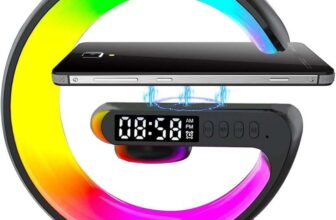 Les-Theresa G Light & Wireless Charger / Speaker, Bluetooth G Lamp with Alarm Clock – Sold By BAIBIAO/FBA W/Voucher