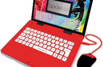 Lexibook, Miraculous Educational Laptop for kids, JC598MIi3LXB German/English, 124 activities, Learning games and music, Red/Black