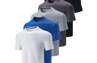 Liberty Imports 5-Pack Mens Quick-Dry Crew-Neck T-Shirts