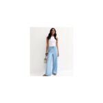 Light Blue Drawstring Wide Leg Trousers UK 16 Only