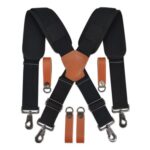 Lightweight Tool Belt Suspenders with Leather Bag