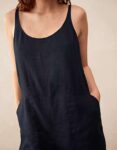Linen Scoop Neck Elasticated Cuff Jumpsuit