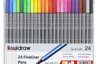 Liquidraw Multicolour Fineliner Pens – Set of 24 Assorted Colours