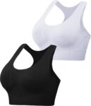 Litherday Womens Sports Bra High Impact Wirefree Seamless with Adjustable Straps Removable Padding for Yoga Running Gym Crop Tops