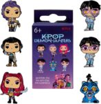 Loungefly – KPop Demon Hunters – Blind Box Enamel Pins – Mystery Pack with 1 of 6 Characters – Jinu, Rumi, Zoey, Mira, Derpy – Chance for Rare Chase Variant: Jinu with Glowing Demon Marks – Gift Idea