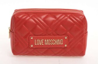 Love Moschino Red Quilted Cosmetic Bag