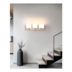 LumiZhen 3-Light Vanity Light, Brushed Nickel, Frosted Glass Shades