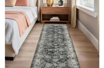 LuxFocus 60x230cm Washable Non-Slip Hallway Runner Rug Grey
