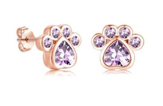 Lynizo 925 Sterling Silver Kitten Paw Stud Earrings
