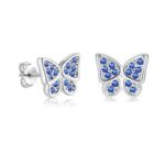 Lynizo Silver Stud Earrings, 925 Sterling Butterfly Design