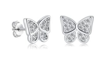 Lynizo Sterling Silver Butterfly Stud Earrings