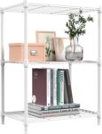 M MZG Storage Shelves 3 Tier Heavy Duty Metal Storage Unit With Height Adjustable Shelves and Levelling Feet 204.3 kg Load Weight Organizer for Garage, Laundry, Kitchen 30 x 45 x 67 cm White