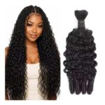 MAHKOTAKU 15A Burmese Curly Human Hair, Natural Black, 16 Inch