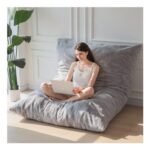 MAXYOYO Giant Bean Bag Bed Square Plush Cover Gray Queen