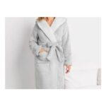 M&Co Grey Contrast Hooded Dressing Gown