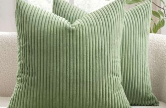 MIULEE Set of 2 Corduroy Cushion Cover 50×50 Sage Green Sofa Cushions MIULEE HOME / FBA