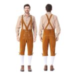 MOKBAY Mens Lederhosen Oktoberfest Costume Set Yellow M