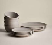 M&S 12 Piece Everyday Dinner Set Natural / Sage – Free C&C