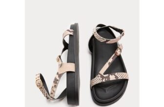 M&S Leather Buckle Ankle Strap Flat Sandals