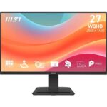 MSI PRO MP273Q E7 27 WQHD Computer Monitor, 2560×1440 IPS, 75Hz, 1ms, HDR Ready, Eye Care, HDMI 2.0, DP 1.2a, Tilt Adjustable, Vesa, Black