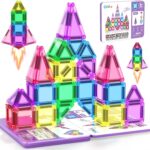 Magnetic Tiles Set Portable STEM Travel Essentials Toy for Toddlers 3