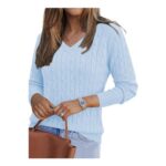 Magritta Womens Jumpers Long Sleeve V-Neck Knit Sweaters