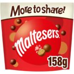 Maltesers Milk Chocolate Crunchy Centre Sweets Sharing Snacks Bag 158g – £2.29 S&S