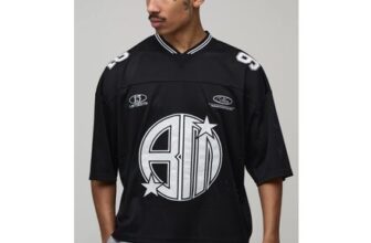 Man 92 Oversized Boxy Printed Football Top