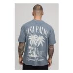 Man Washed Oversized Casa Palms Print T-Shirt