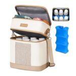 Mancro Double-Layer Breast Milk Cooler Bag for 6 Bottles