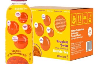 Mango & Passionfruit Popping Boba Bubble Tea Bottles 12x500ml