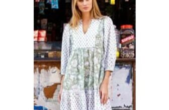 Marina Organic Cotton Print Mix Dress