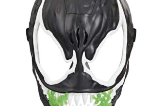 Marvel Spider-Man Venom Glow-in-the-Dark Mask with 10 Sounds & Phrases, Interactive Roleplay Costume Accessory
