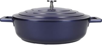 MasterClass Non-Stick Cast Aluminium Shallow Casserole Dish 28cm 2.5L Blue