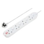 Masterplug Four Socket Extension Lead, 2 Metre Cable, Surge Protection, Individual Switches – £8.64 S&S