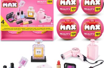 Max Build More Premium Beauty Collection 4 Pack by ZURU Novelty Unboxing Toy & Building Brick Collectible Minis with up to 169 Pieces, Stylish Designs to Build & Display, Ages 8