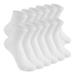 Maxmoc Womens Cotton Ankle Socks, Breathable, White, Size 6