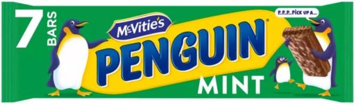 McVities Penguin Mint Biscuit Bars, 172 g (7 Bars Per Pack)