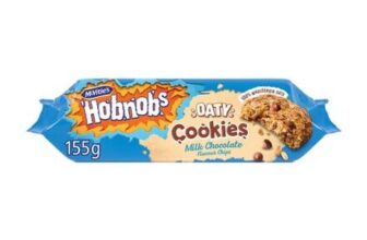 Mcvities Hobnobs Biscuits Oaty Cookies Milk Chocolate 155g