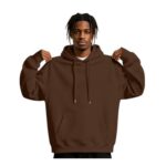 Mens Fleece Hoodie, Oversized, Long Sleeve, Pocket, Drawstring
