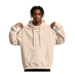 Mens Fleece Hoodie Oversized Long Sleeve Pullover with Pocket