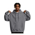 Mens Fleece Hoodie, Oversized Pullover with Pocket and Drawstring
