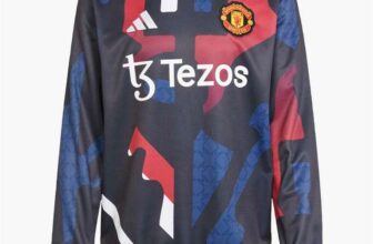 Mens MUFC Manchester United 24/25 Pre Match Warm Up Long Sleeve Top Black/Mufc Red/Off White/Team Coll Burgundy Sizes S&M