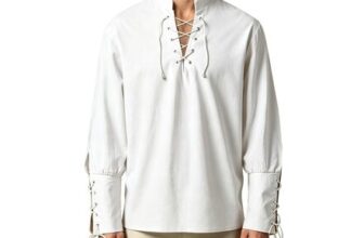 Mens Medieval Viking Pirate Renaissance Linen Shirt