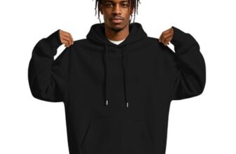 Mens Oversized Fleece Hoodie with Drawstring Pocket