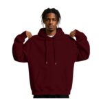 Mens Oversized Fleece Hoodie with Pocket Drawstring
