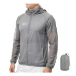 Mens Packable Cycling Jacket, Lightweight UPF 50 Hooded Windbreaker