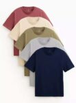 Mens Regular Crew Neck 100% Cotton T-Shirts 5 Pack (4 Colour Options / Sizes S-4XL) – Free Click & Collect